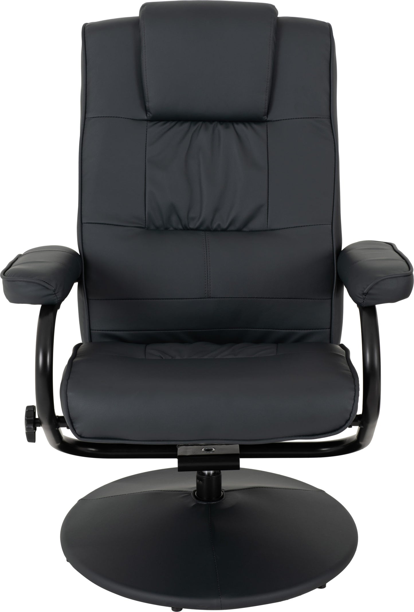 Ascot Recliner Chair And Footstool - Dark Blue Pu