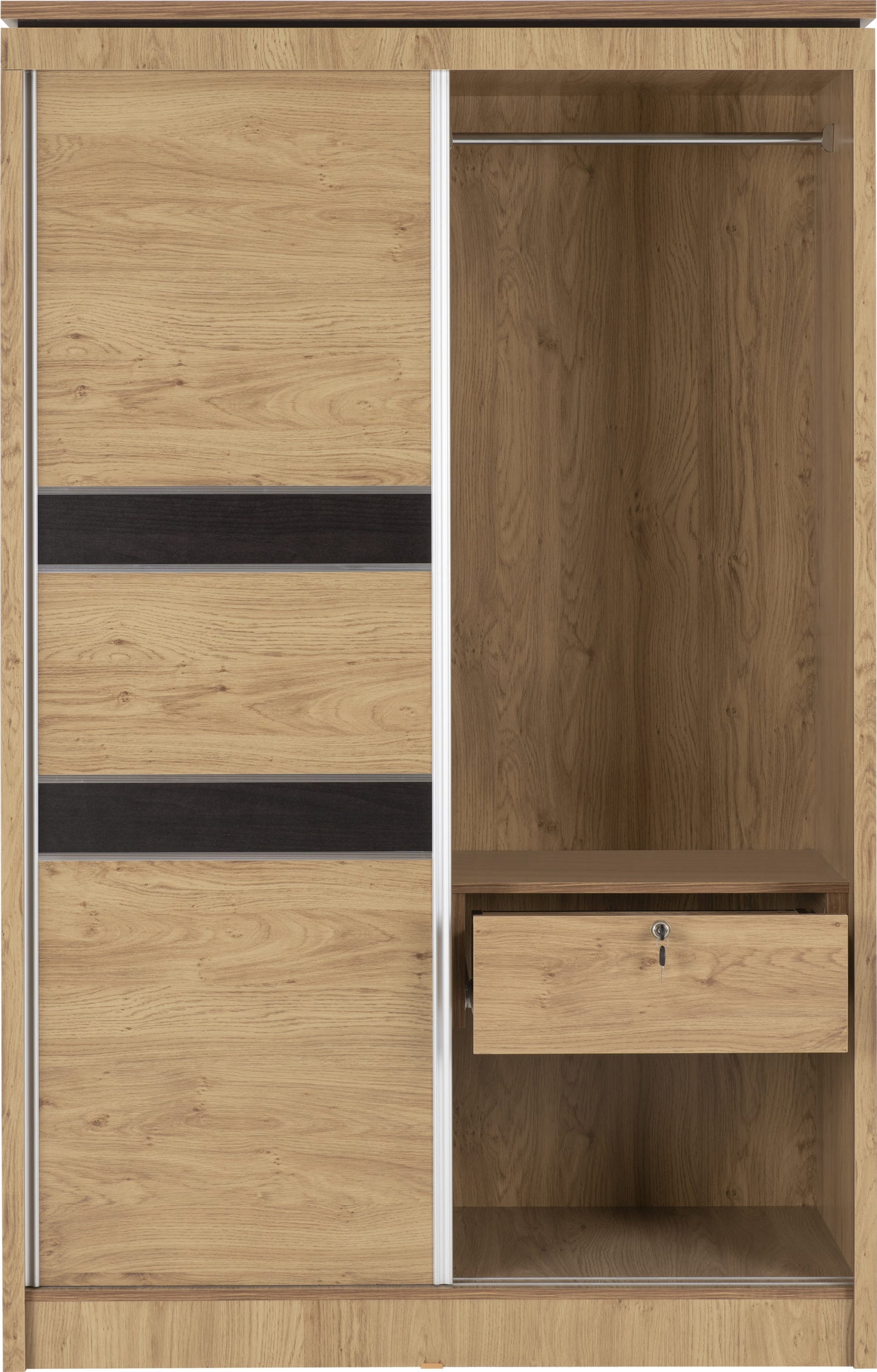 Charles 2 Door Slider Wardrobe - Oak Effect Veneer