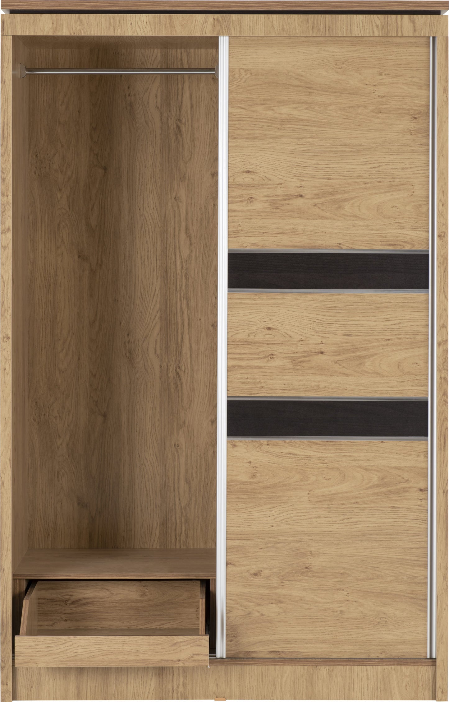 Charles 2 Door Slider Wardrobe - Oak Effect Veneer