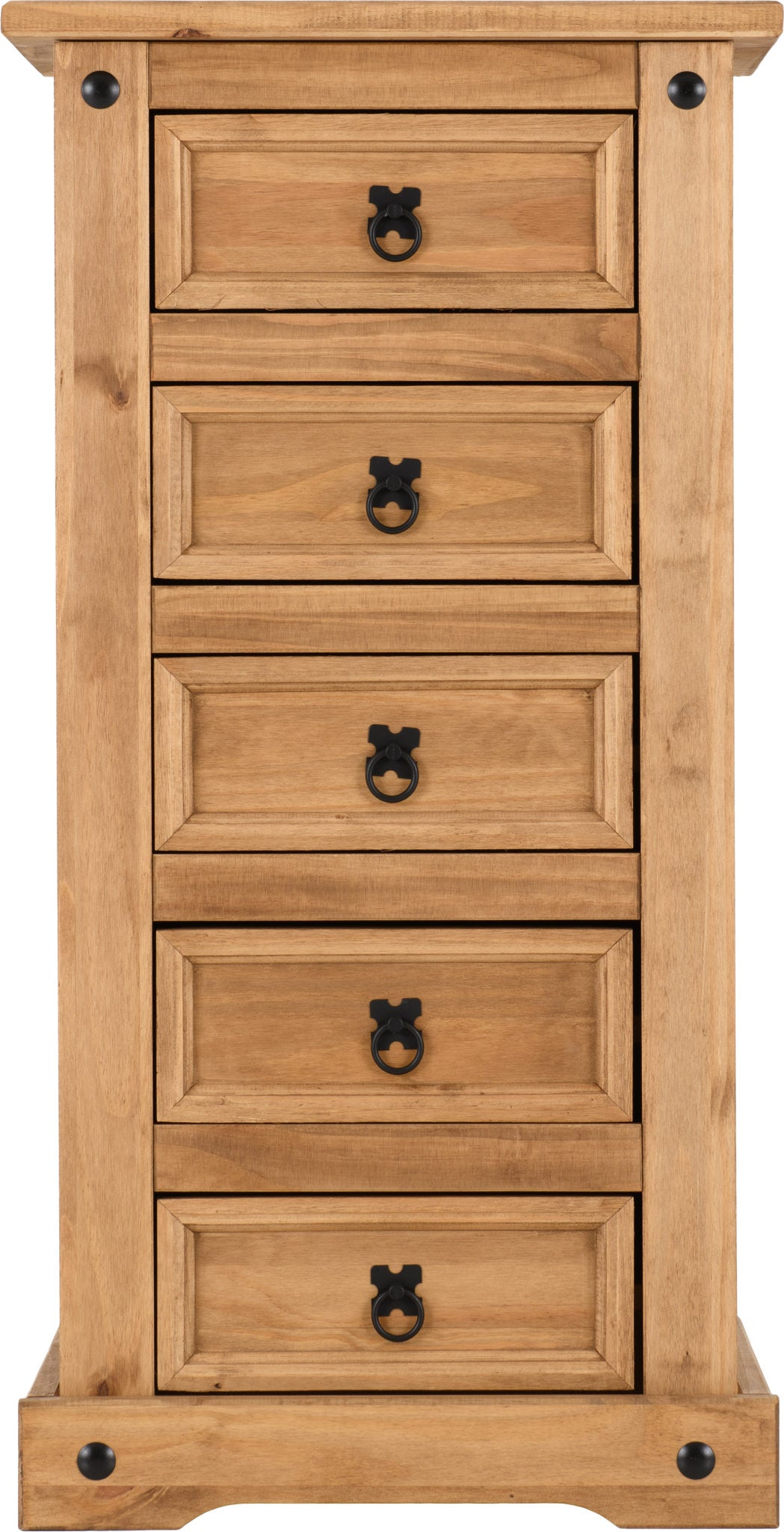 Corona 5 Drawer Narrow Chest - Distressed Waxed Pine