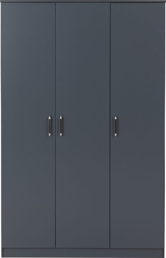 Dakota 3 Door Wardrobe - Dark Grey