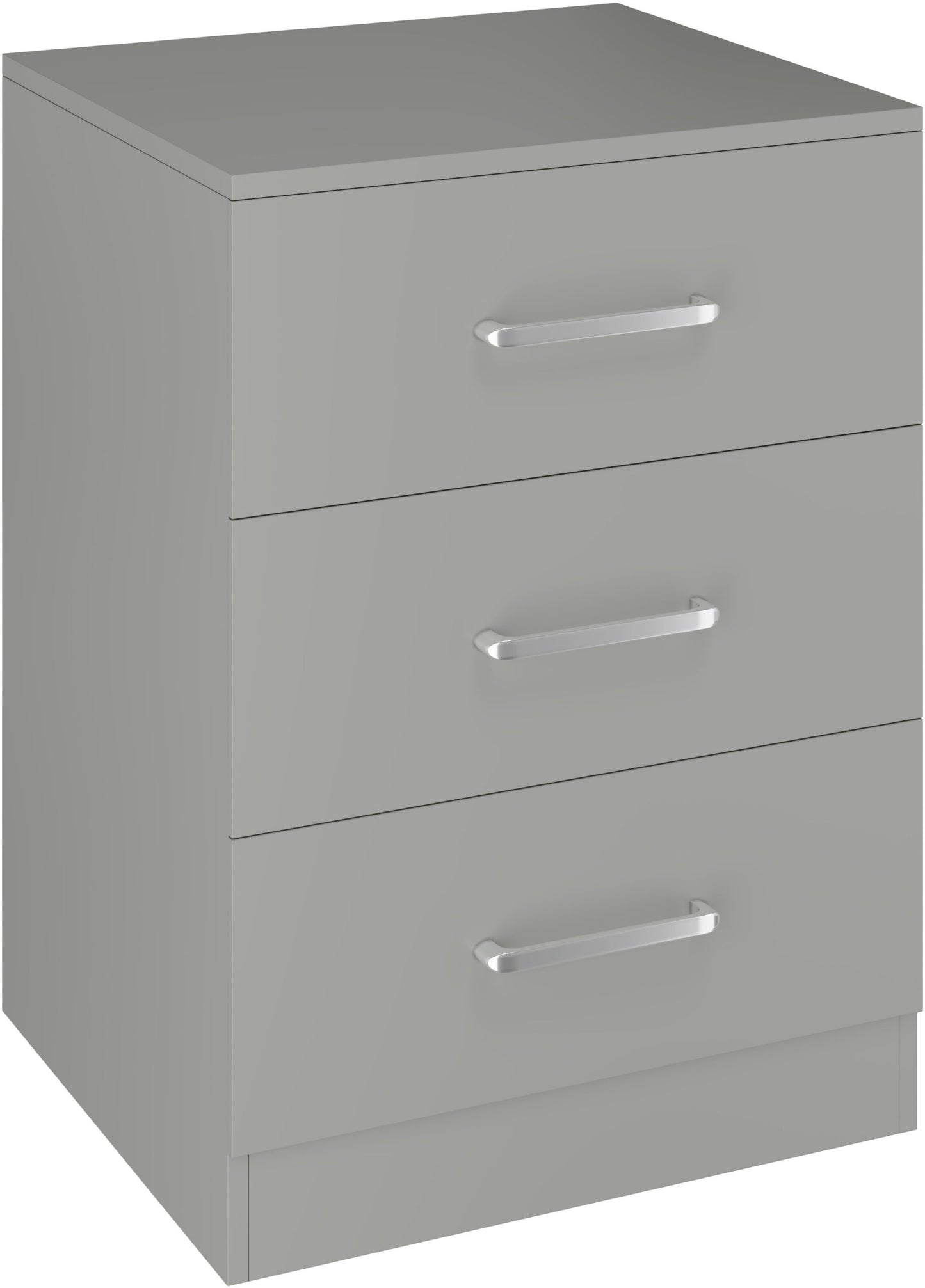 Dakota 3 Drawer Bedside - Light Grey