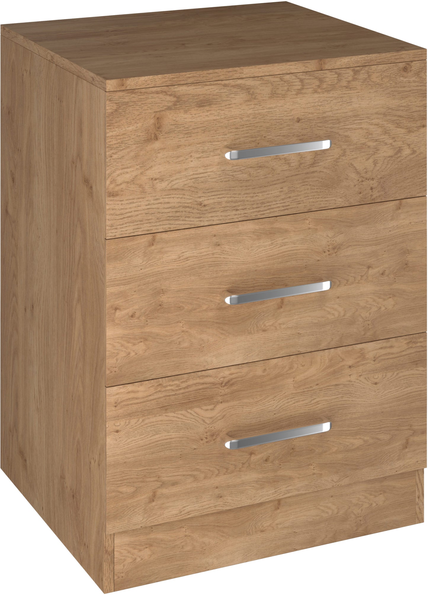 Dakota 3 Drawer Bedside - Oak Effect