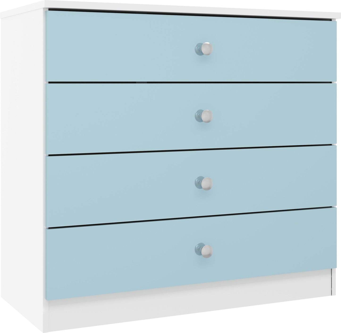 Denver 4 Drawer Chest - White/Blue Gloss