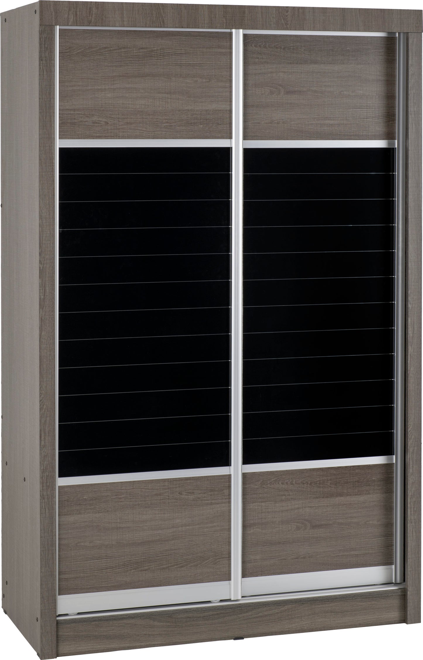 Lisbon Slider Wardrobe - Black Wood Grain