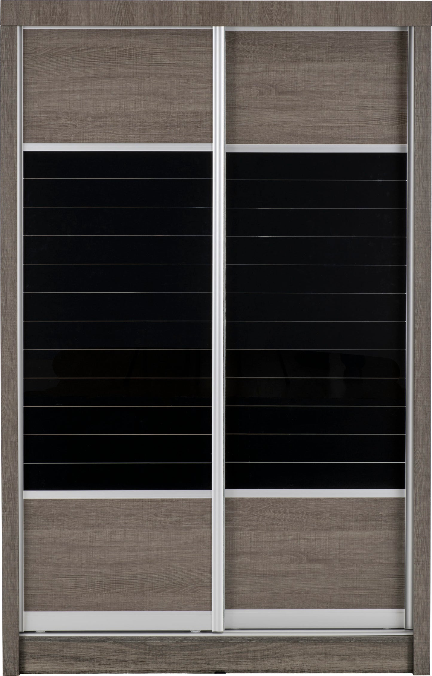 Lisbon Slider Wardrobe - Black Wood Grain