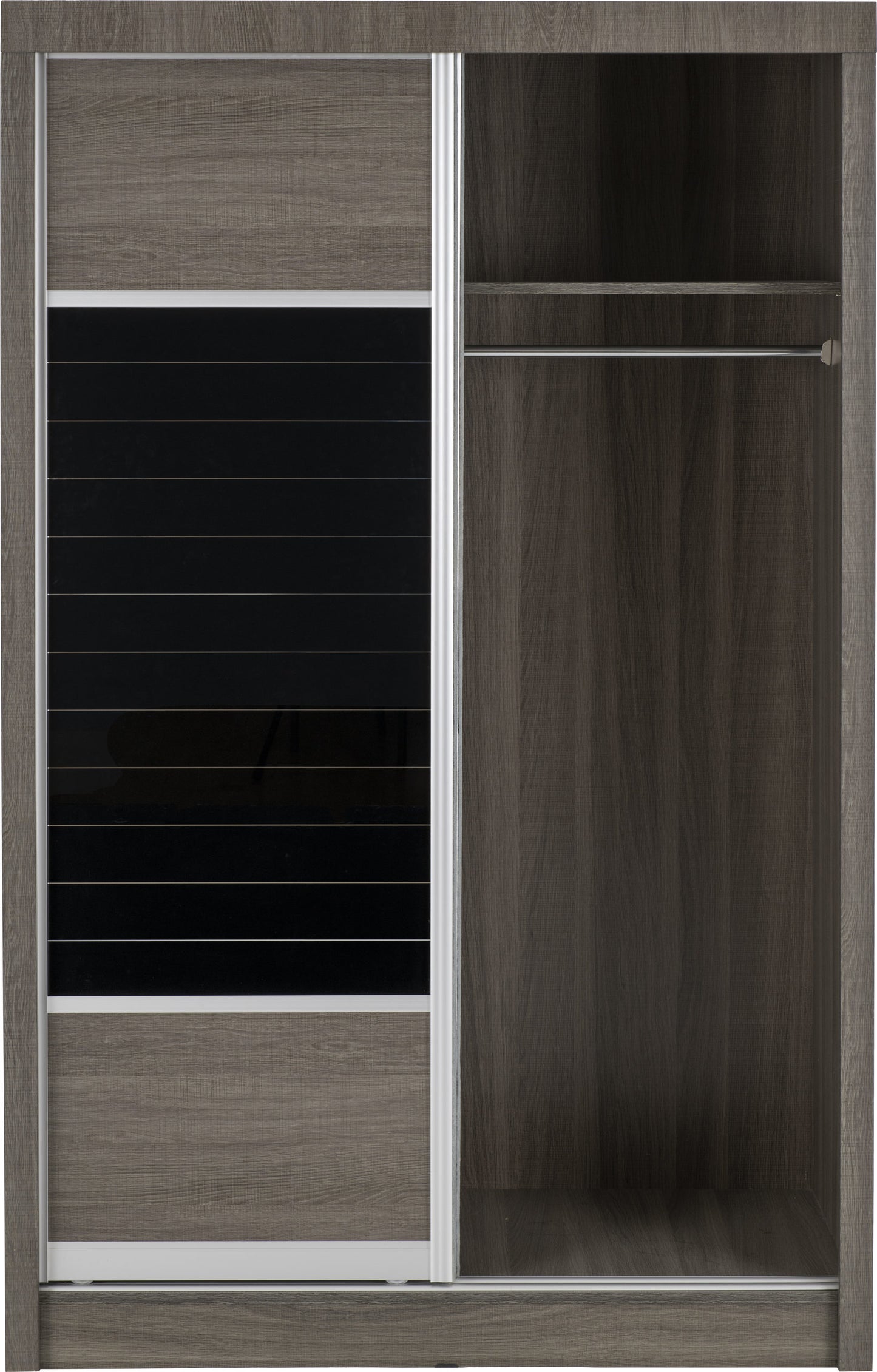 Lisbon Slider Wardrobe - Black Wood Grain