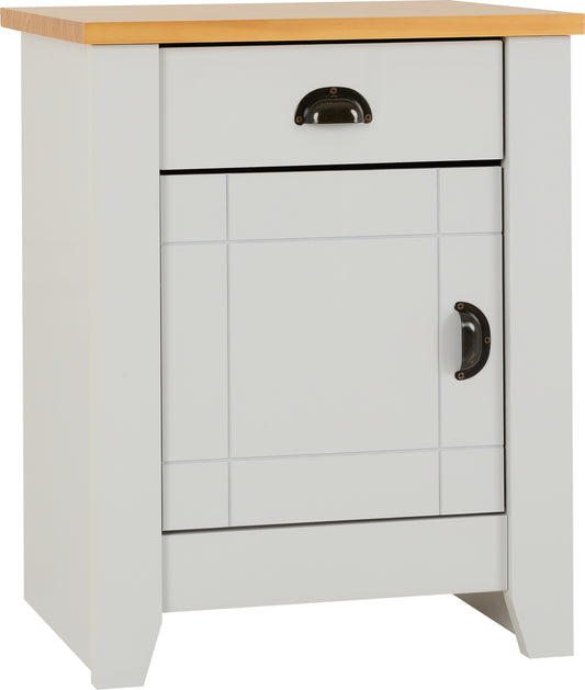 Ludlow Bedside - Grey/Oak Effect