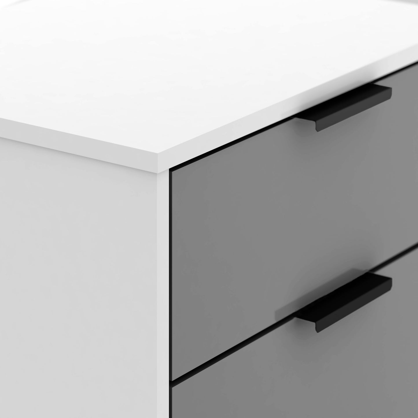 Madrid 5 Drawer Narrow Chest - Grey/White Gloss