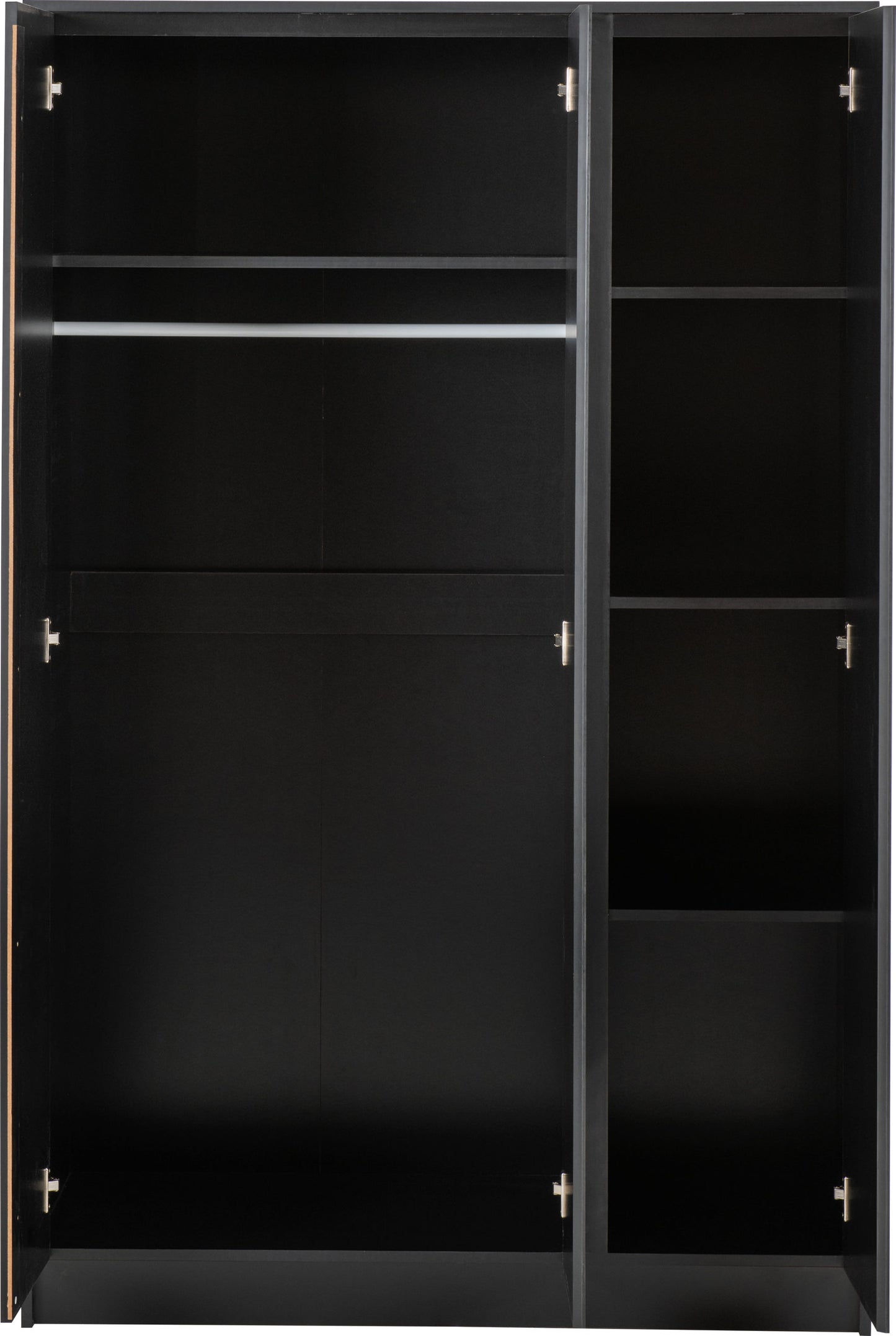 Malvern 3 Door Wardrobe Bedroom Set - Black
