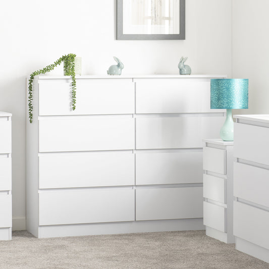 Malvern 8 Drawer Chest - White