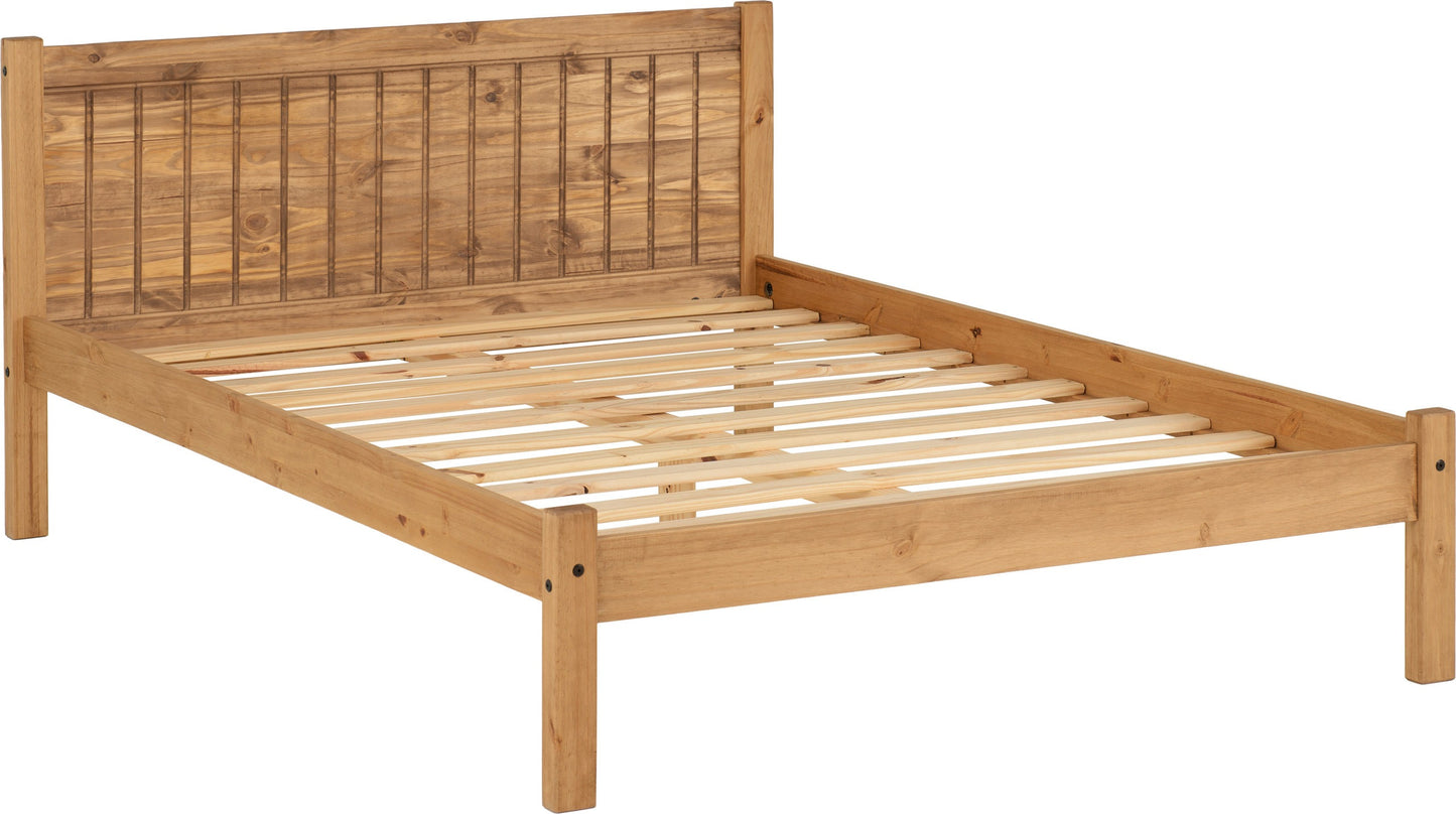 Maya 4'6" Bed - Distressed Waxed Pine