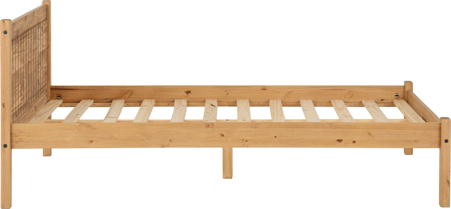 Maya 4'6" Bed - Distressed Waxed Pine