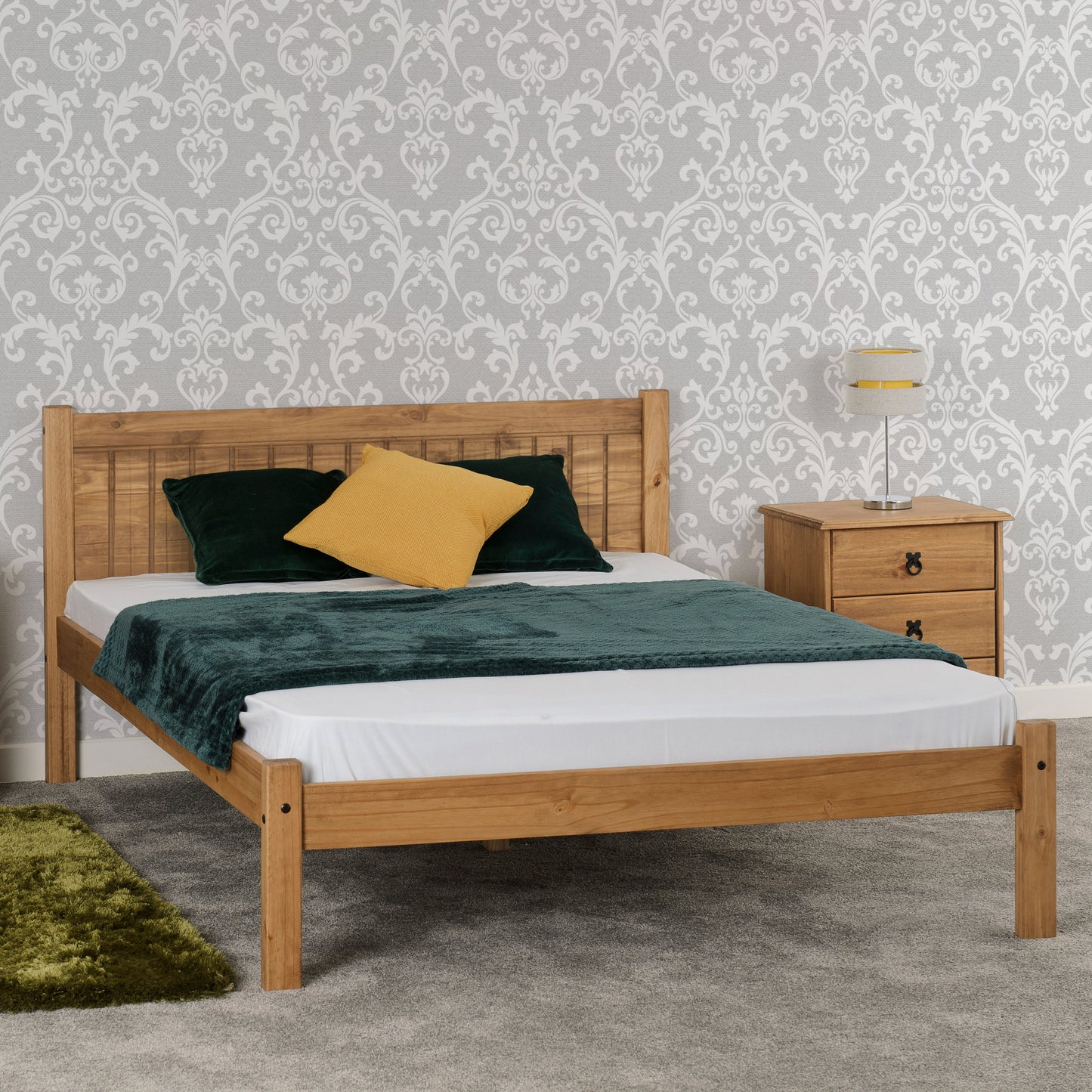 Maya 4' Bed - Distressed Waxed Pine
