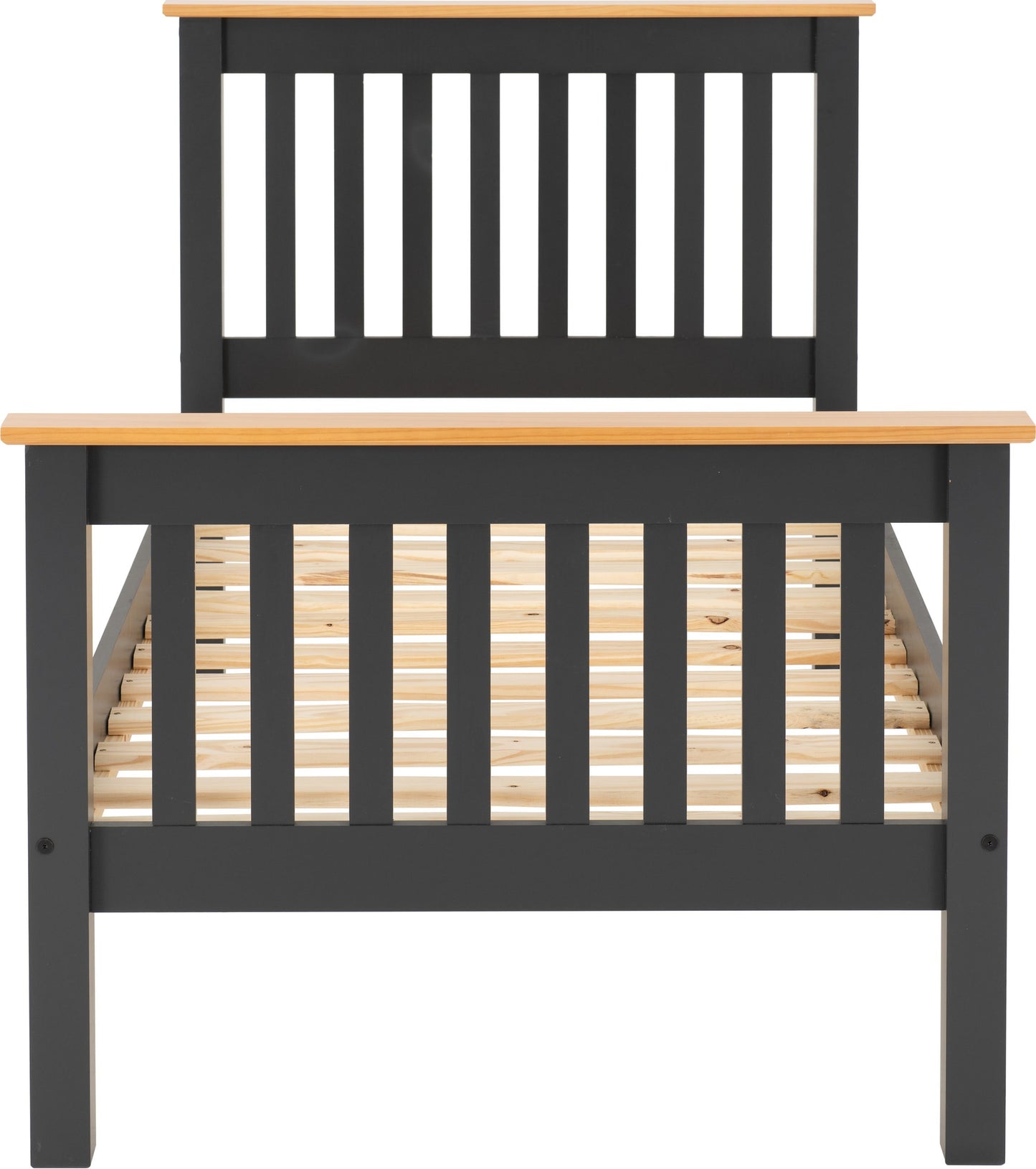 Monaco 3' High End Bed - Dark Grey/Oak Effect