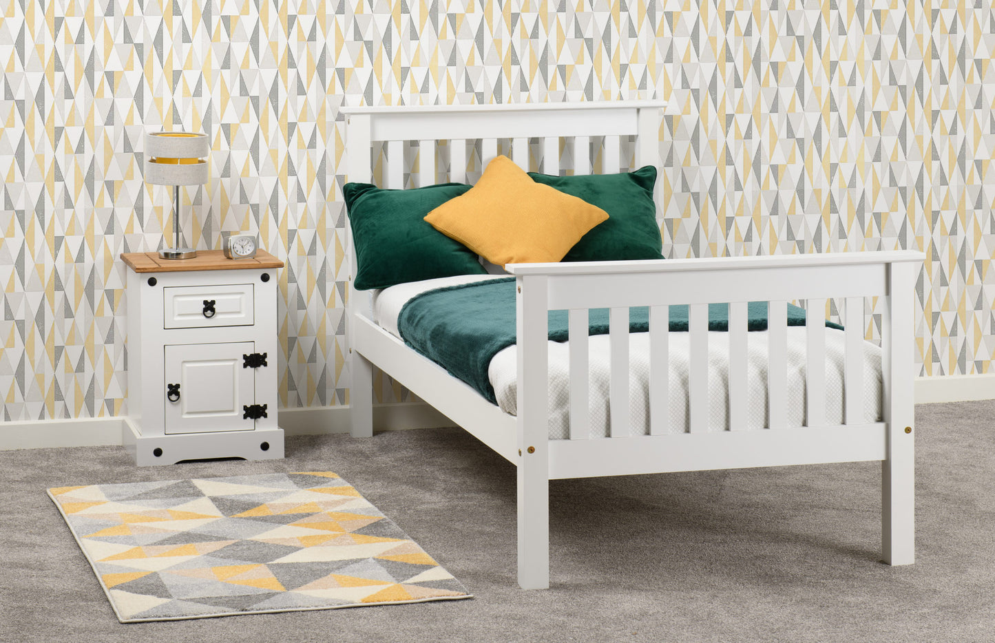 Monaco 3' High End Bed - Distressed Waxed Pine