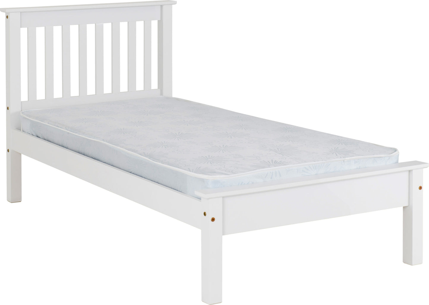 Monaco 3' Low End Bed - White