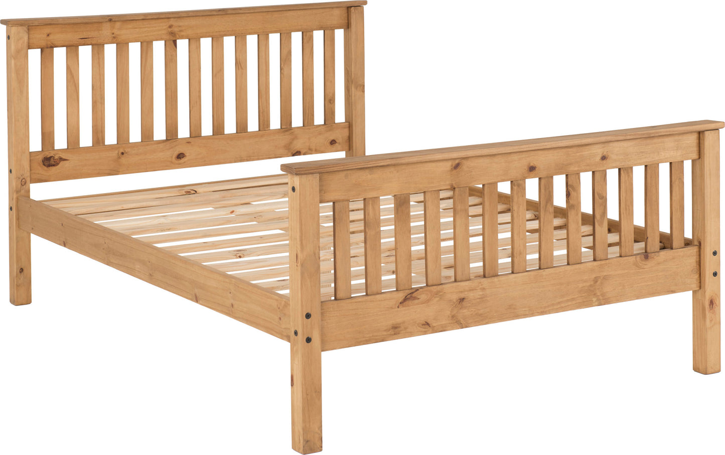Monaco 4'6" High End Bed - Distressed Waxed Pine