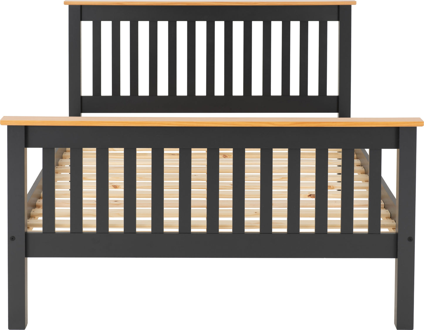 Monaco 4'6" High End Bed - Dark Grey/Oak Effect