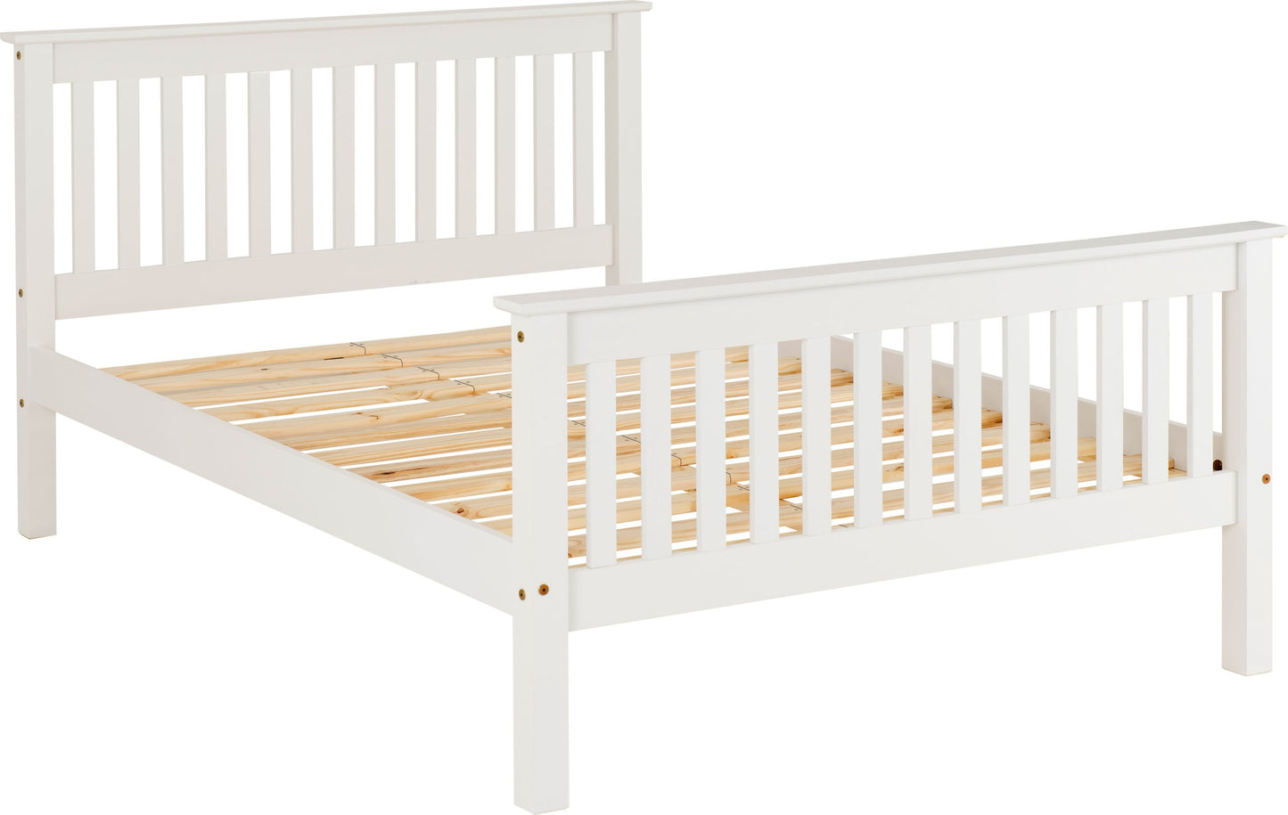 Monaco 4'6" High End Bed - White