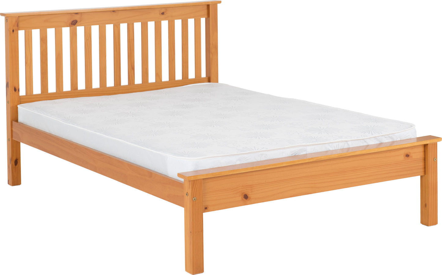 Monaco 4'6" Low End Bed - Antique Pine
