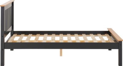 Monaco 4' Low End Bed - Dark Grey/Oak Effect