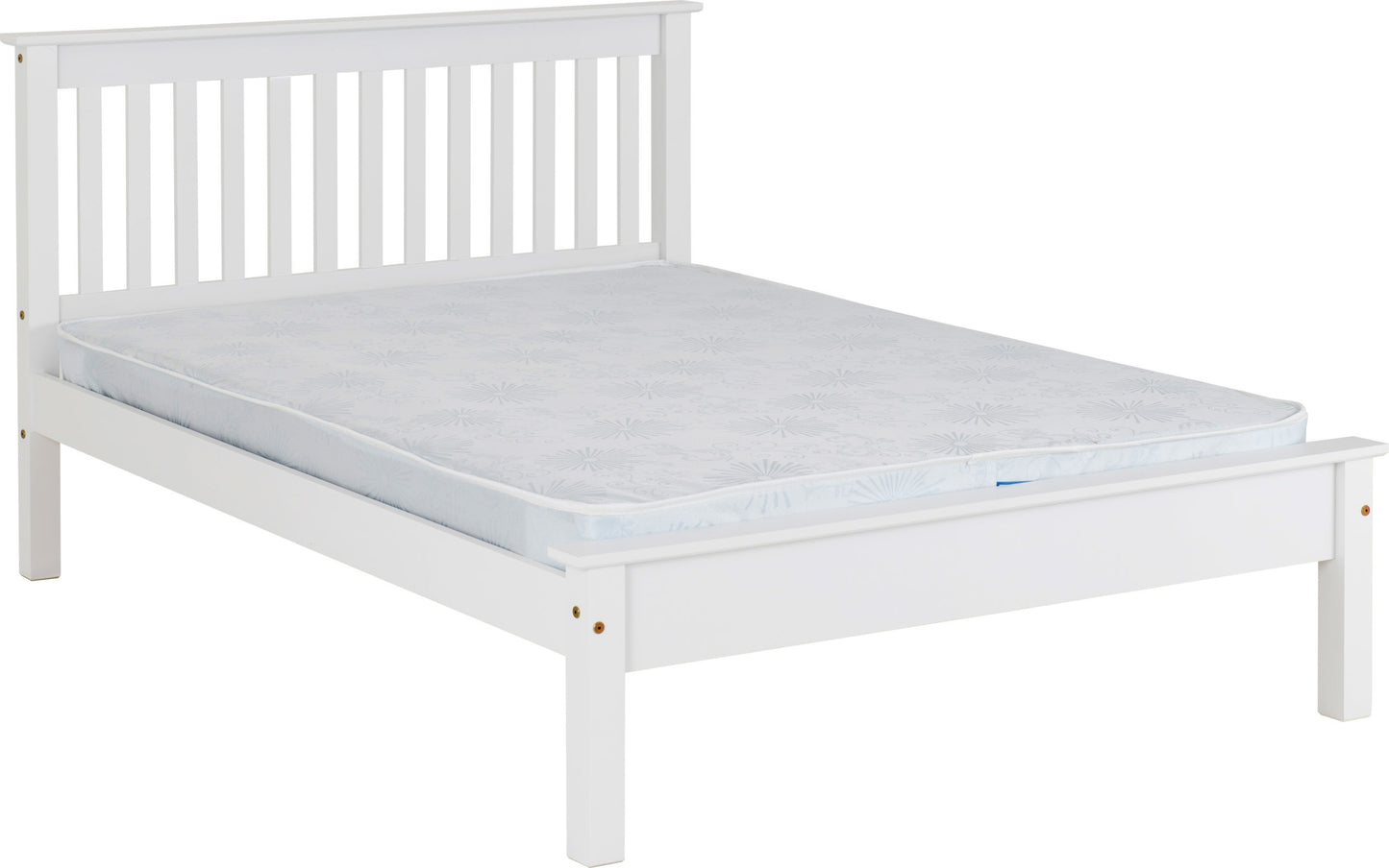 Monaco 4'6" Low End Bed - White