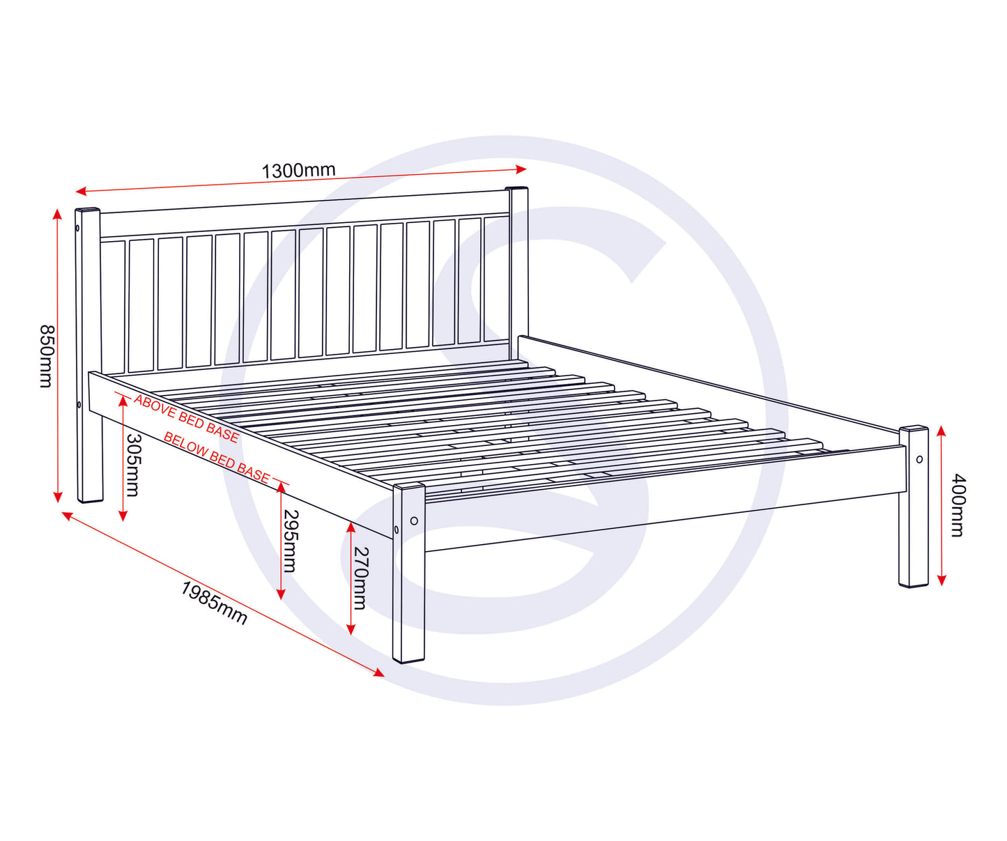 Maya 4' Bed - Distressed Waxed Pine