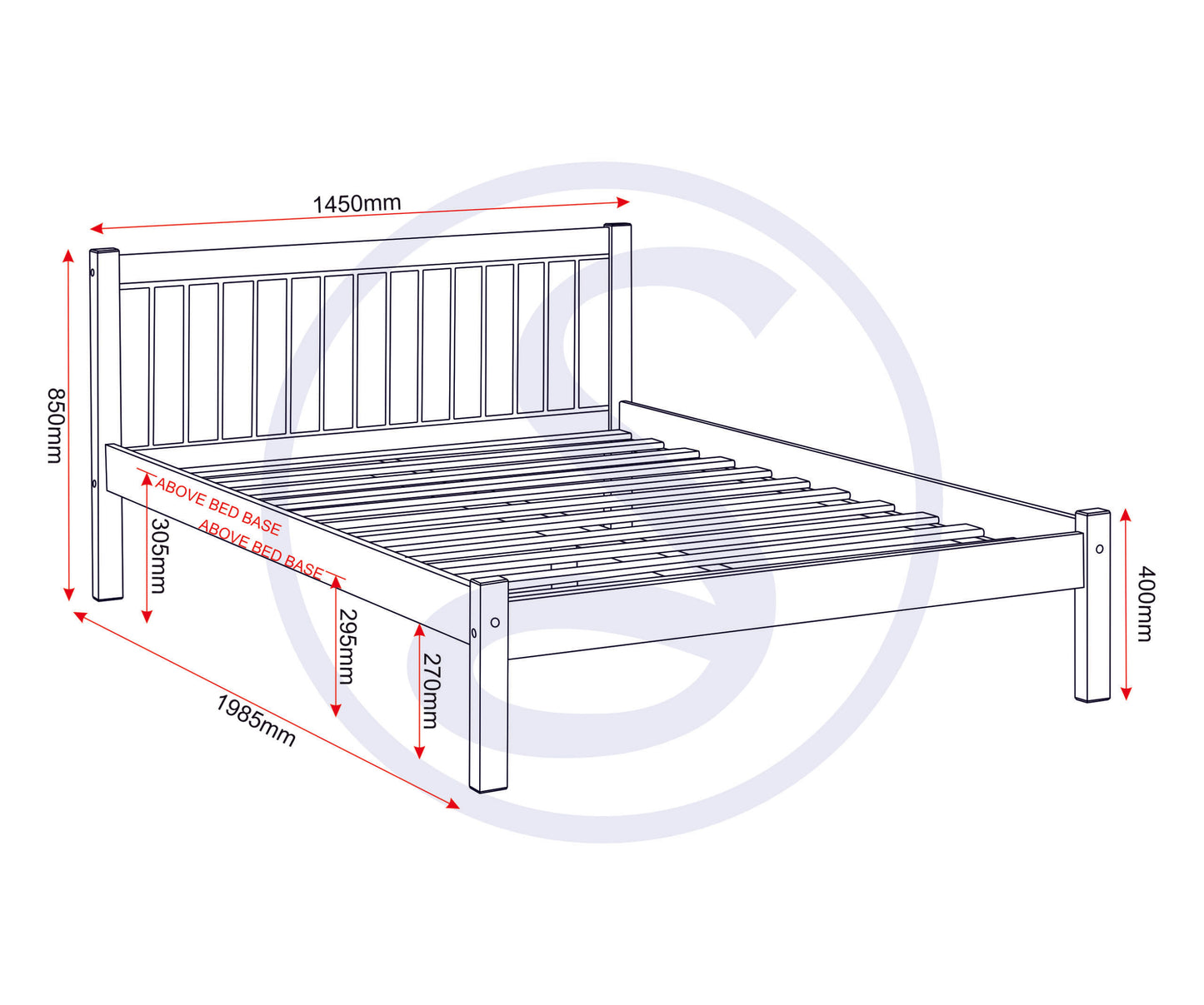 Maya 4'6" Bed - Distressed Waxed Pine