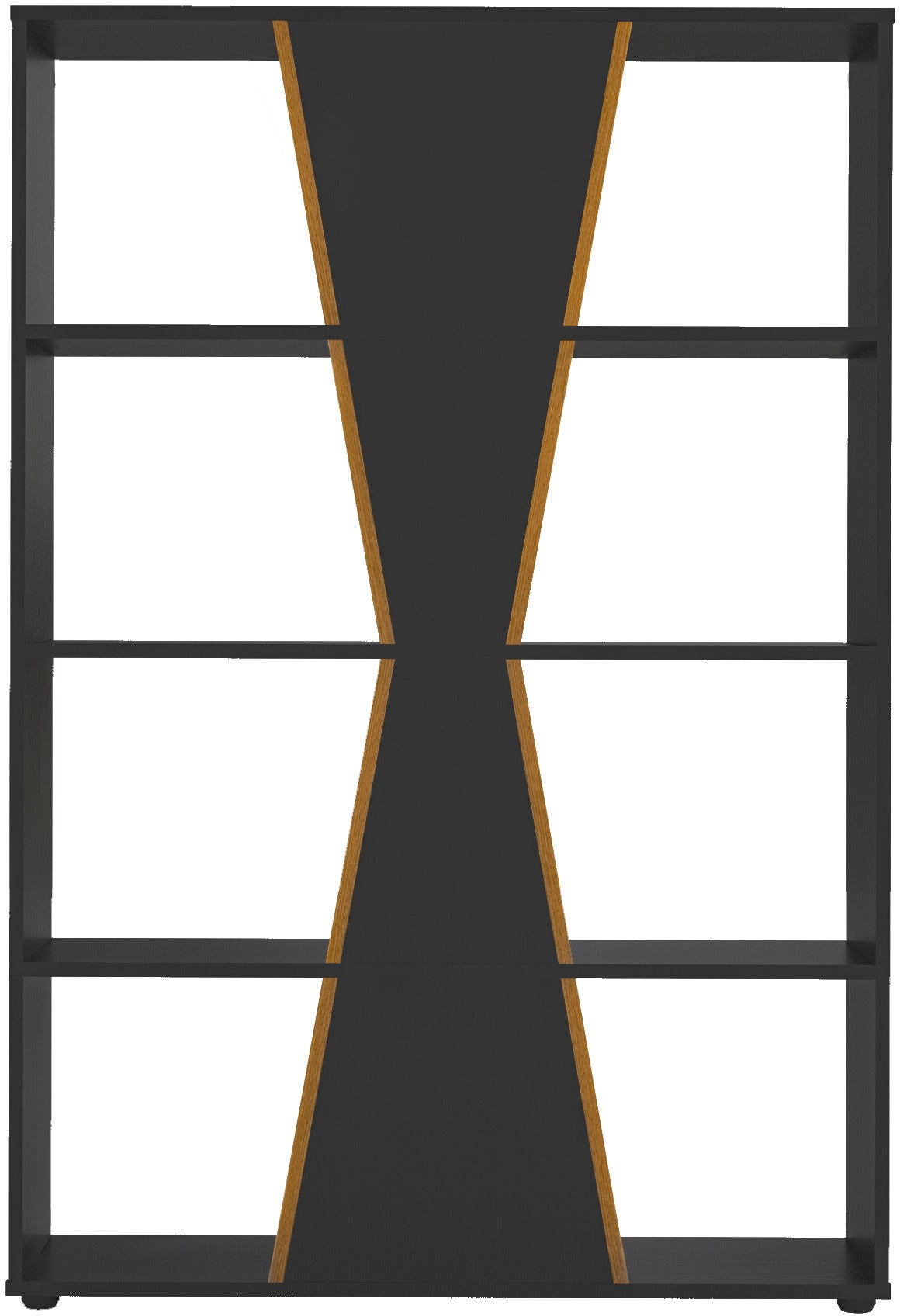 Naples Medium Bookcase - Black/Pine Effect