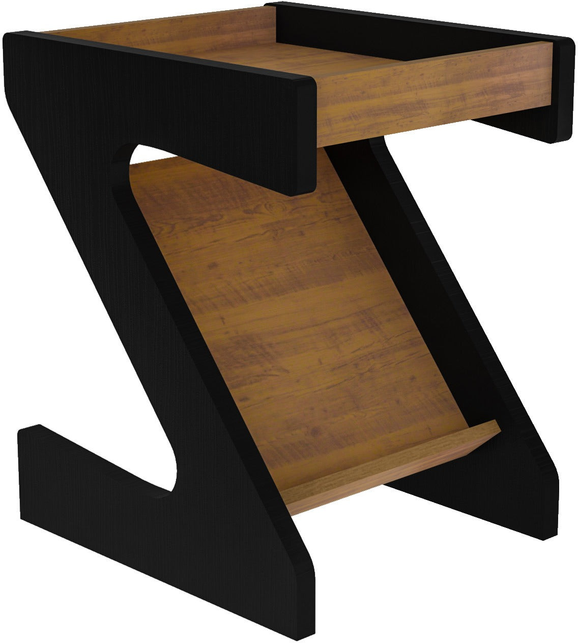 Naples Z Side Table - Black/Pine Effect