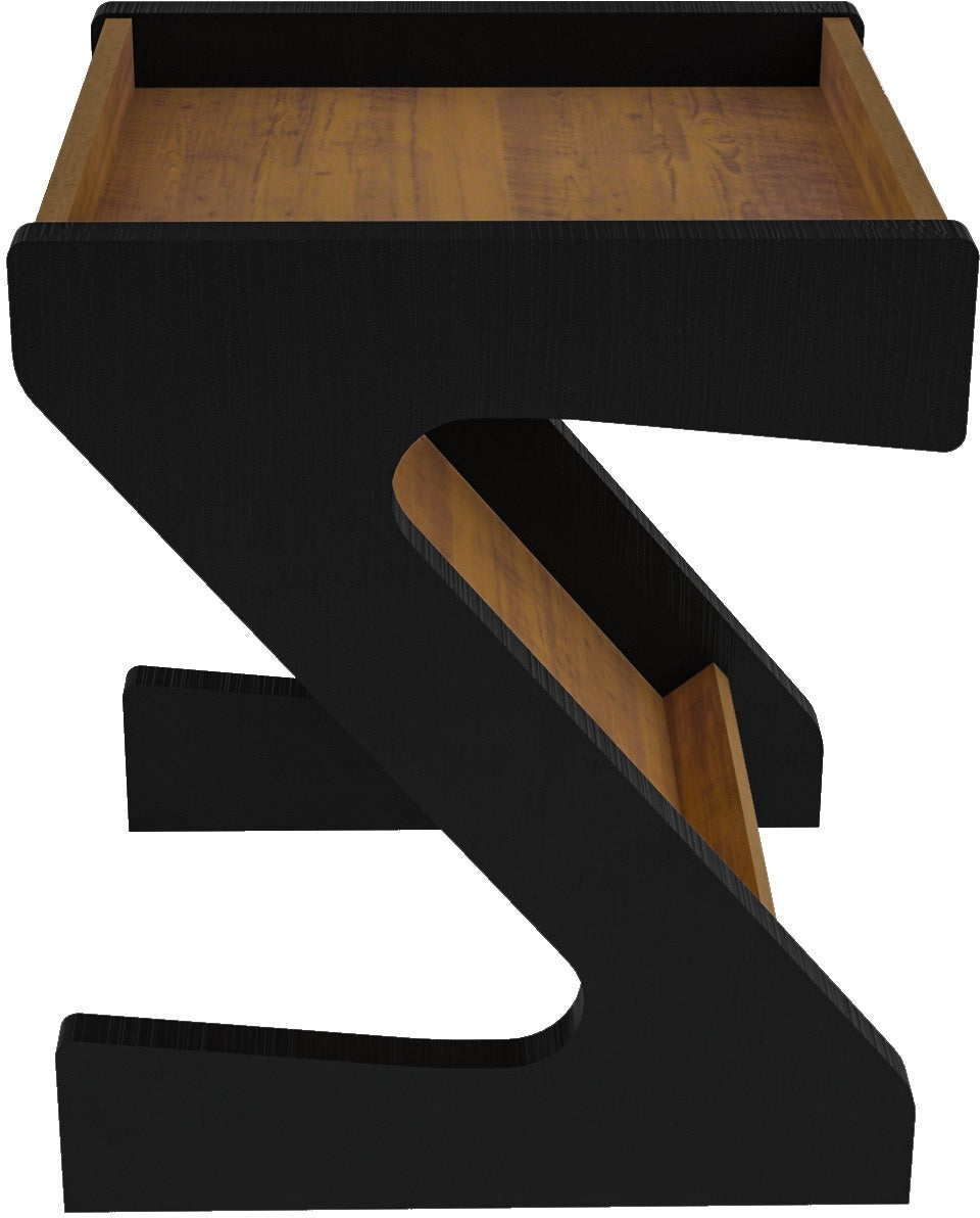 Naples Z Side Table - Black/Pine Effect