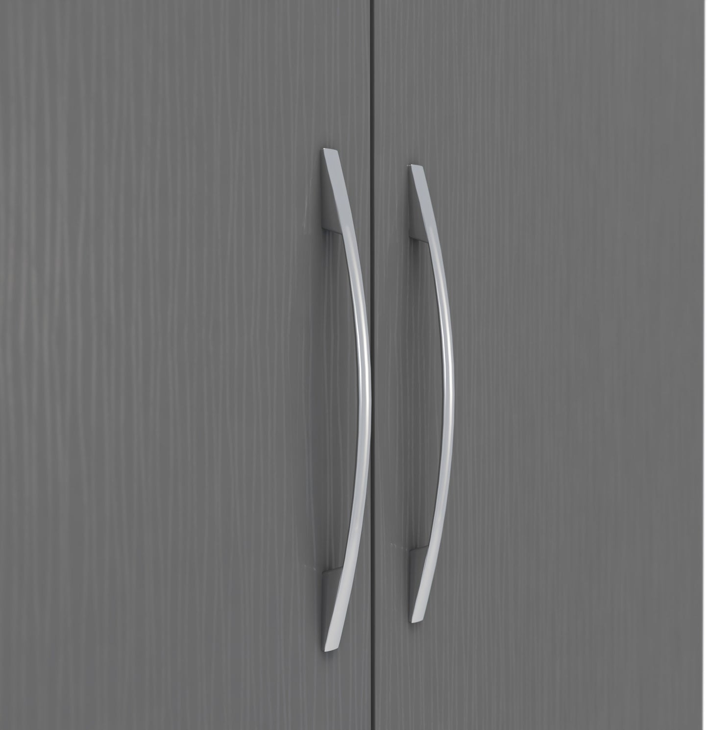 Nevada 2 Door 1 Drawer Wardrobe - 3D Effect Grey
