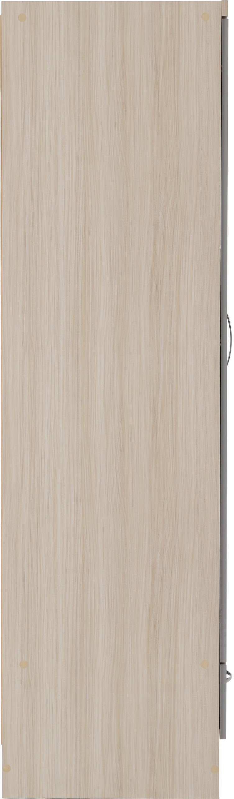 Nevada 2 Door 1 Drawer Wardrobe - Grey Gloss/Light Oak Effect Veneer