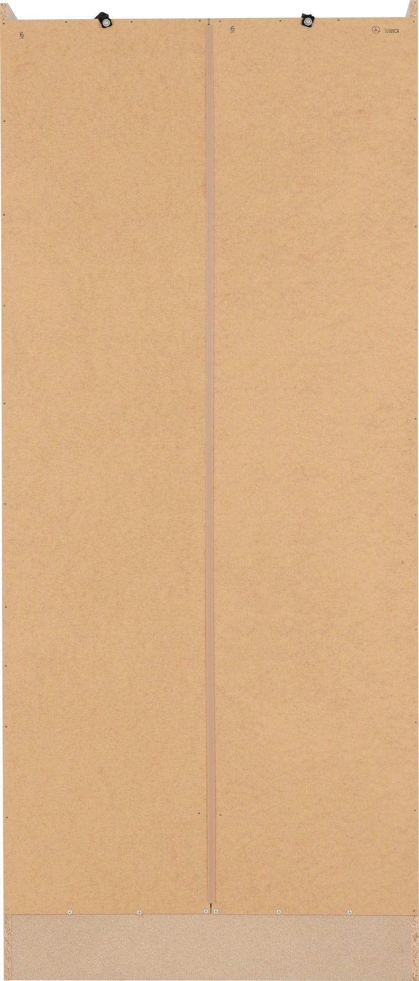 Nevada 2 Door 1 Drawer Wardrobe - Oyster Gloss/Light Oak Effect Veneer