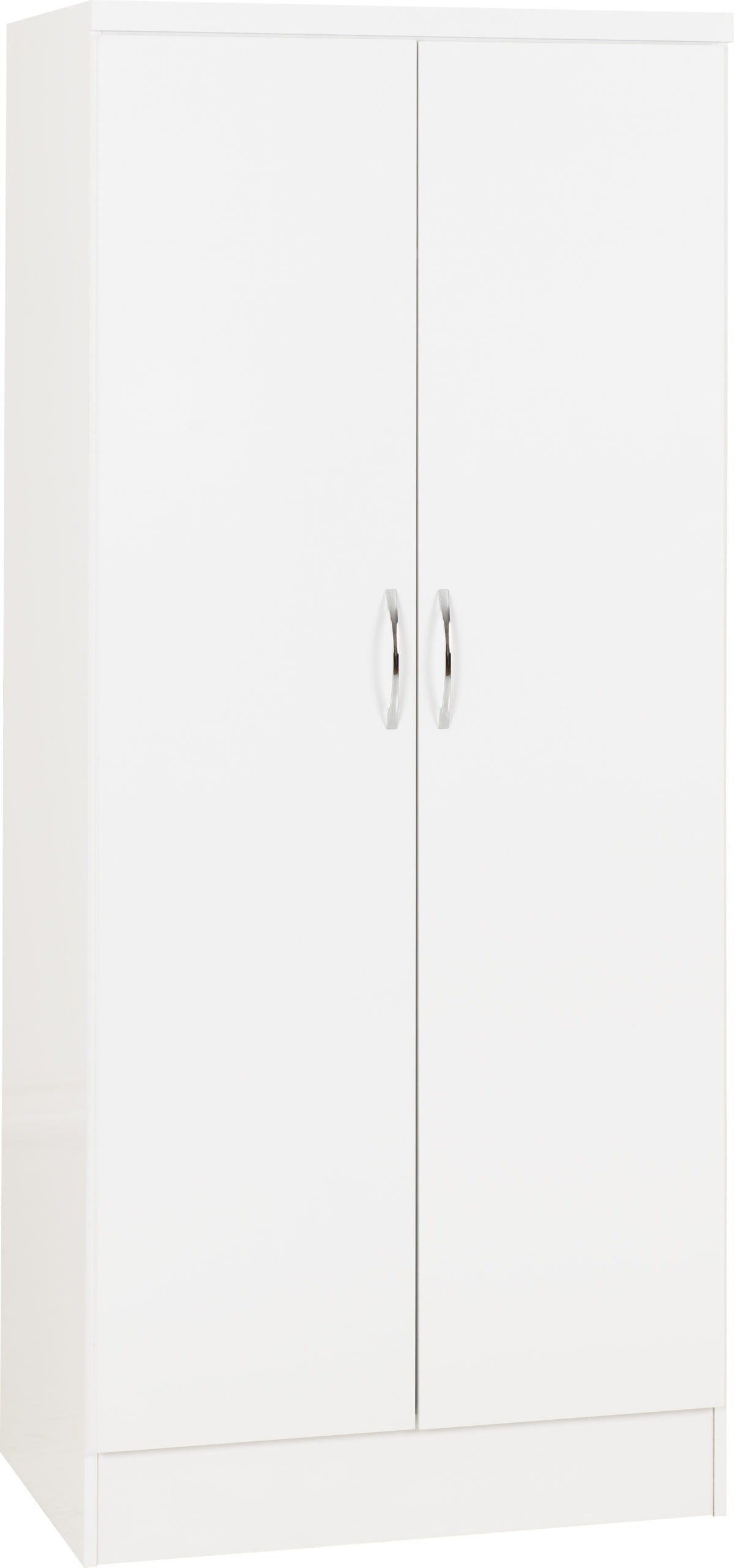 Nevada 2 Door All Hanging Wardrobe - White Gloss