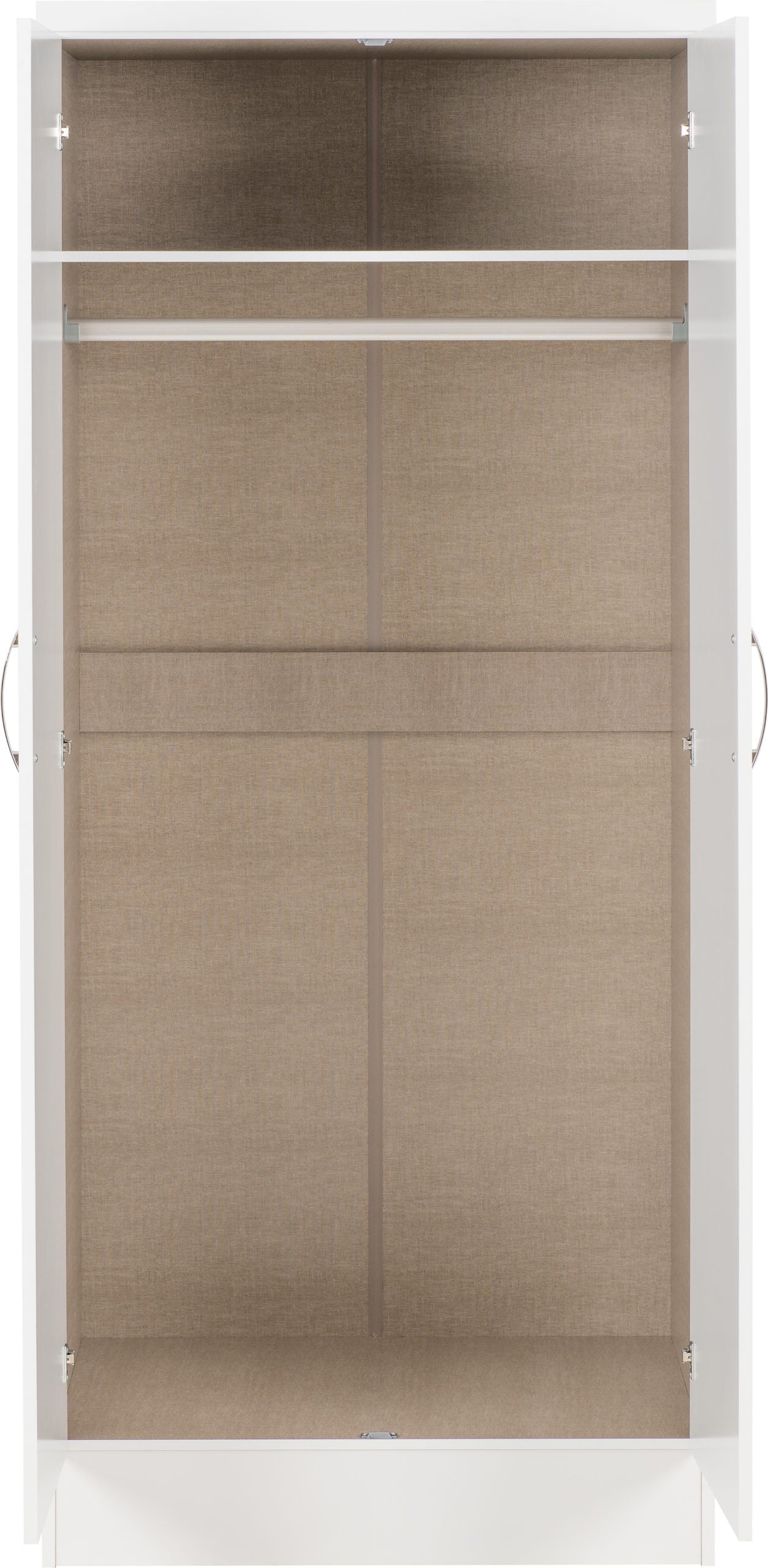 Nevada 2 Door All Hanging Wardrobe - White Gloss
