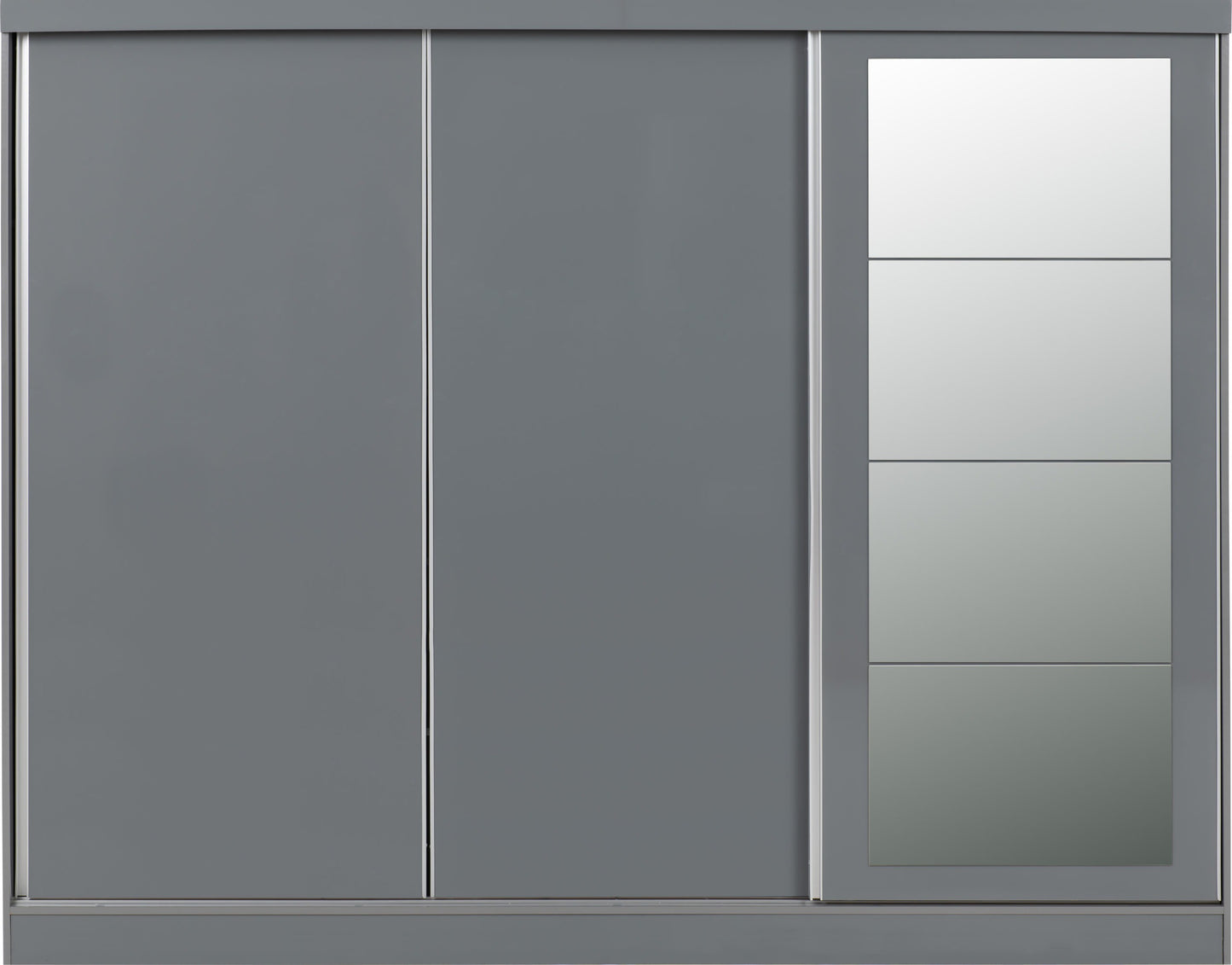 Nevada 3 Door Slider Wardrobe - Grey Gloss