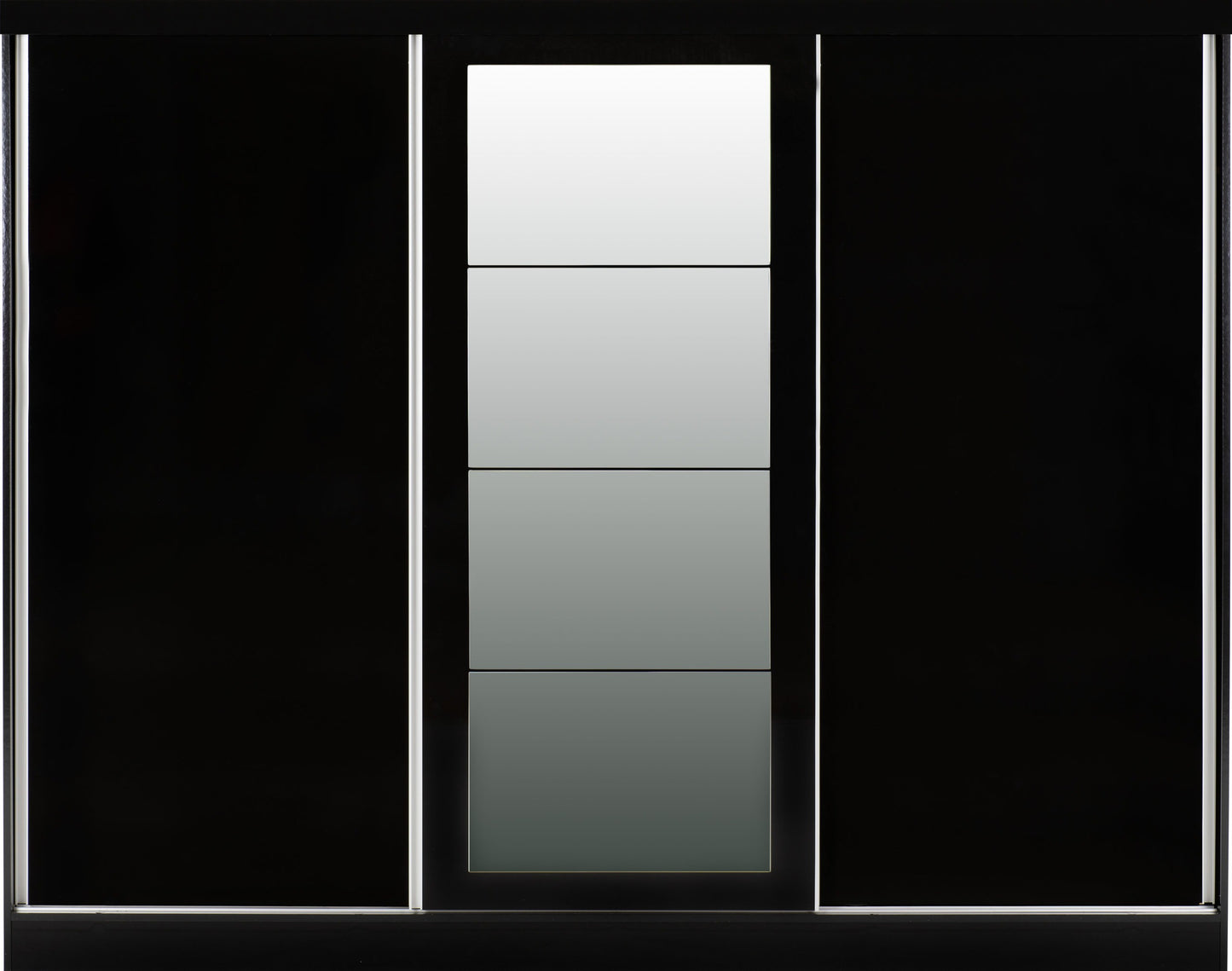 Nevada 3 Door Slider Wardrobe - Black Gloss