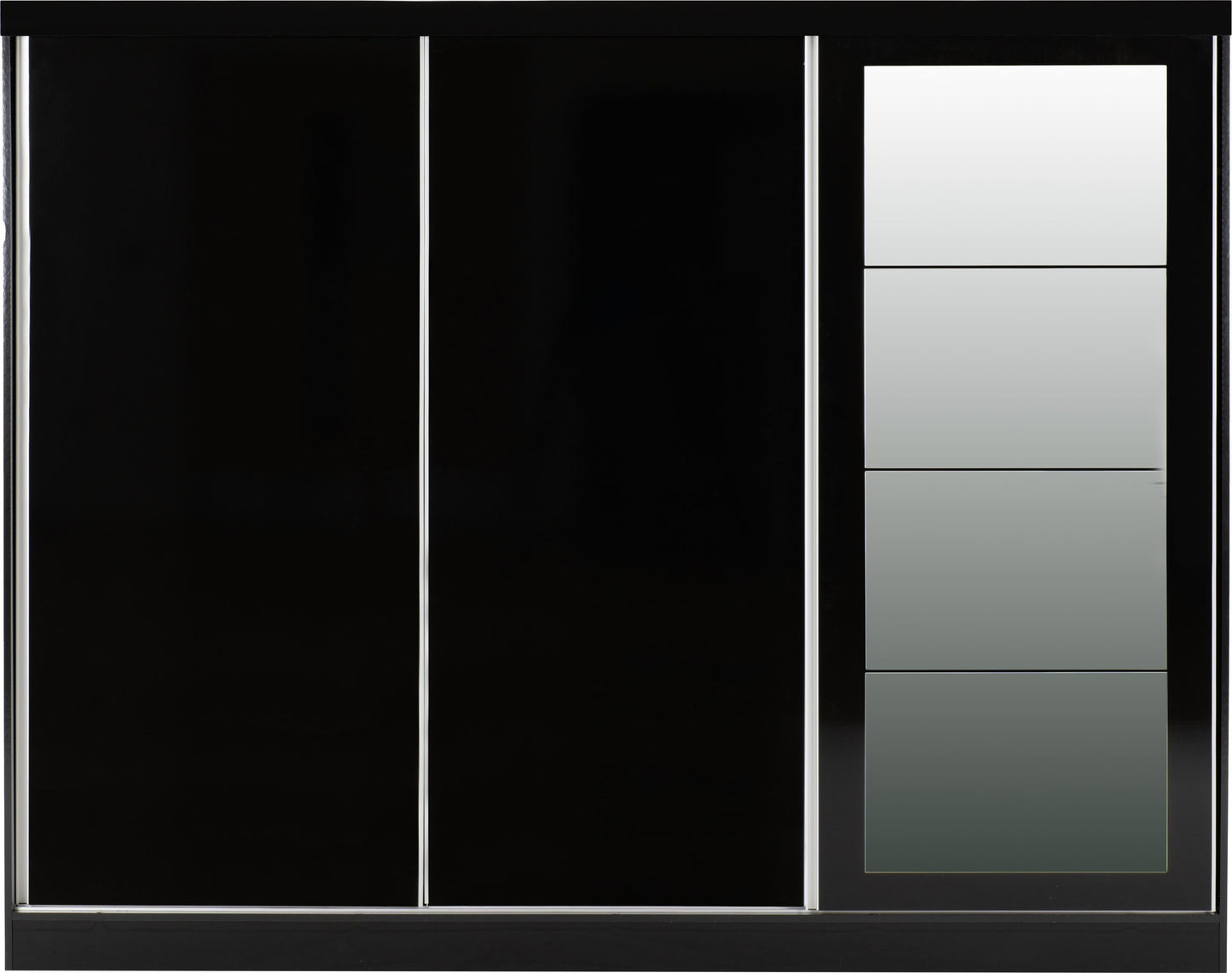 Nevada 3 Door Slider Wardrobe - Black Gloss