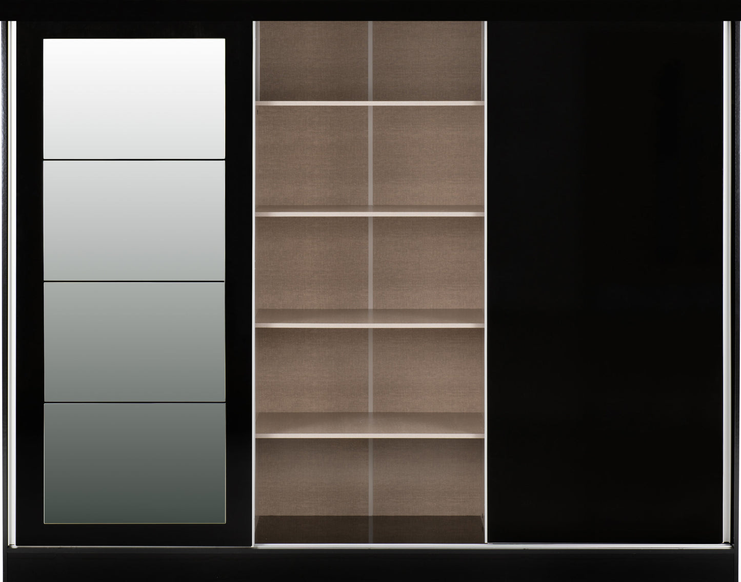 Nevada 3 Door Slider Wardrobe - Black Gloss