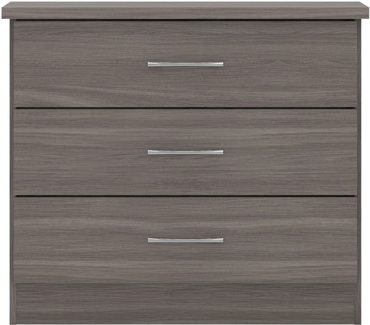 Nevada 3 Drawer Chest - Black Wood Grain