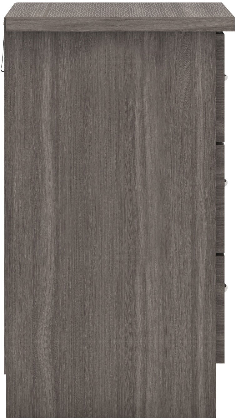 Nevada 3 Drawer Chest - Black Wood Grain