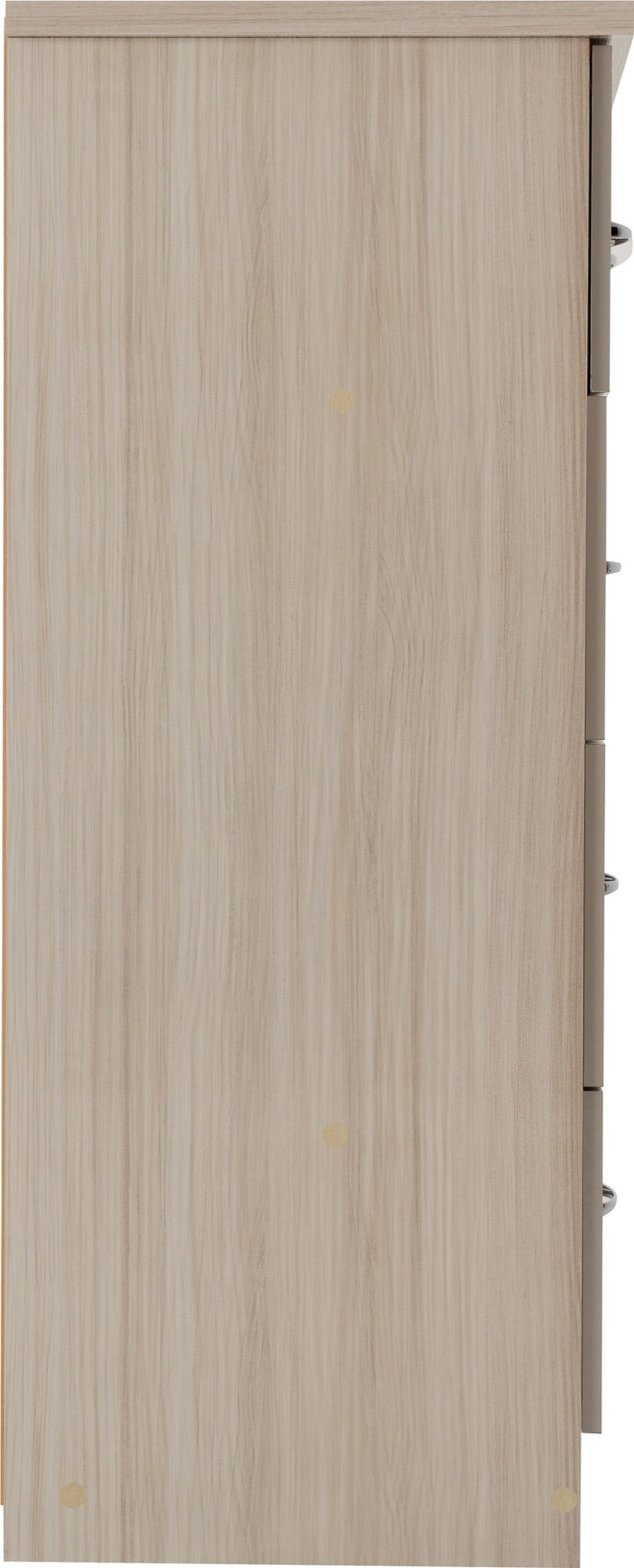 NEVADA 3+2 DRAWER CHEST - OYSTER GLOSS/LIGHT OAK EFFECT VENEER