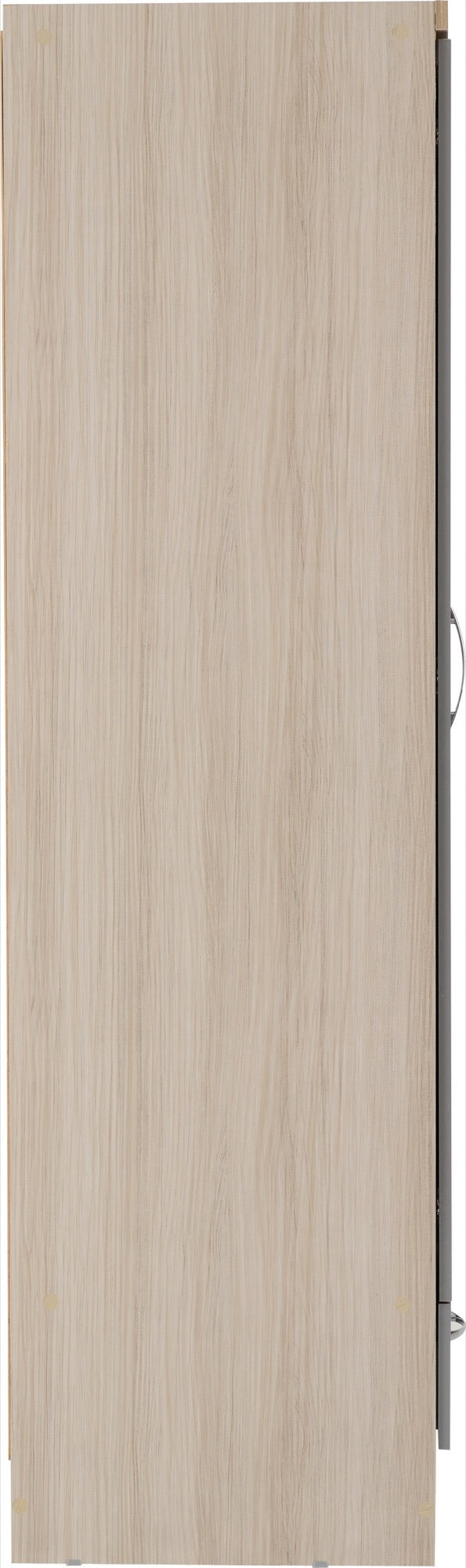 Nevada Mirrored 2 Door Wardrobe - Grey Gloss/Light Oak Effect Veneer