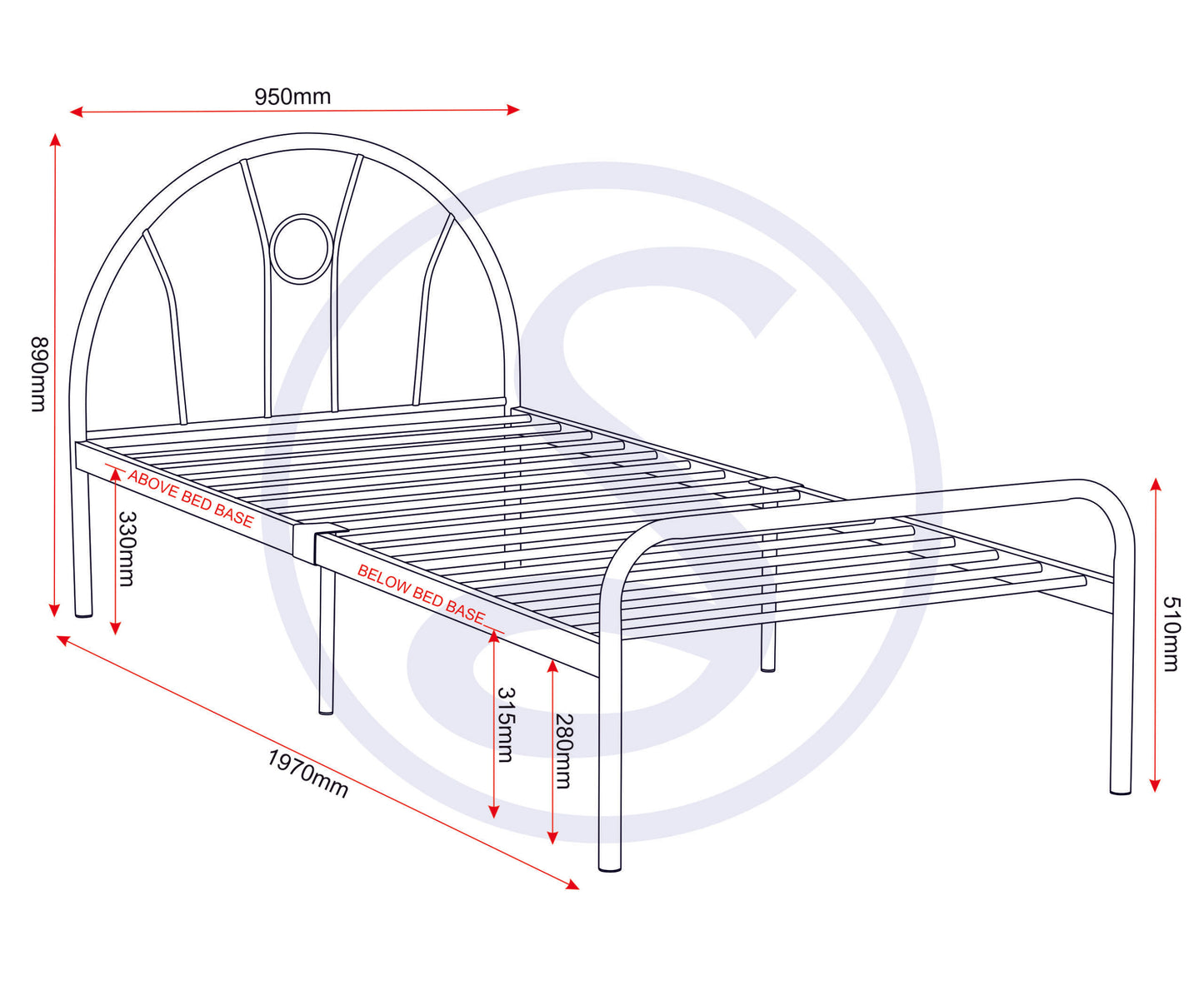 Nova 3' Bed - Silver