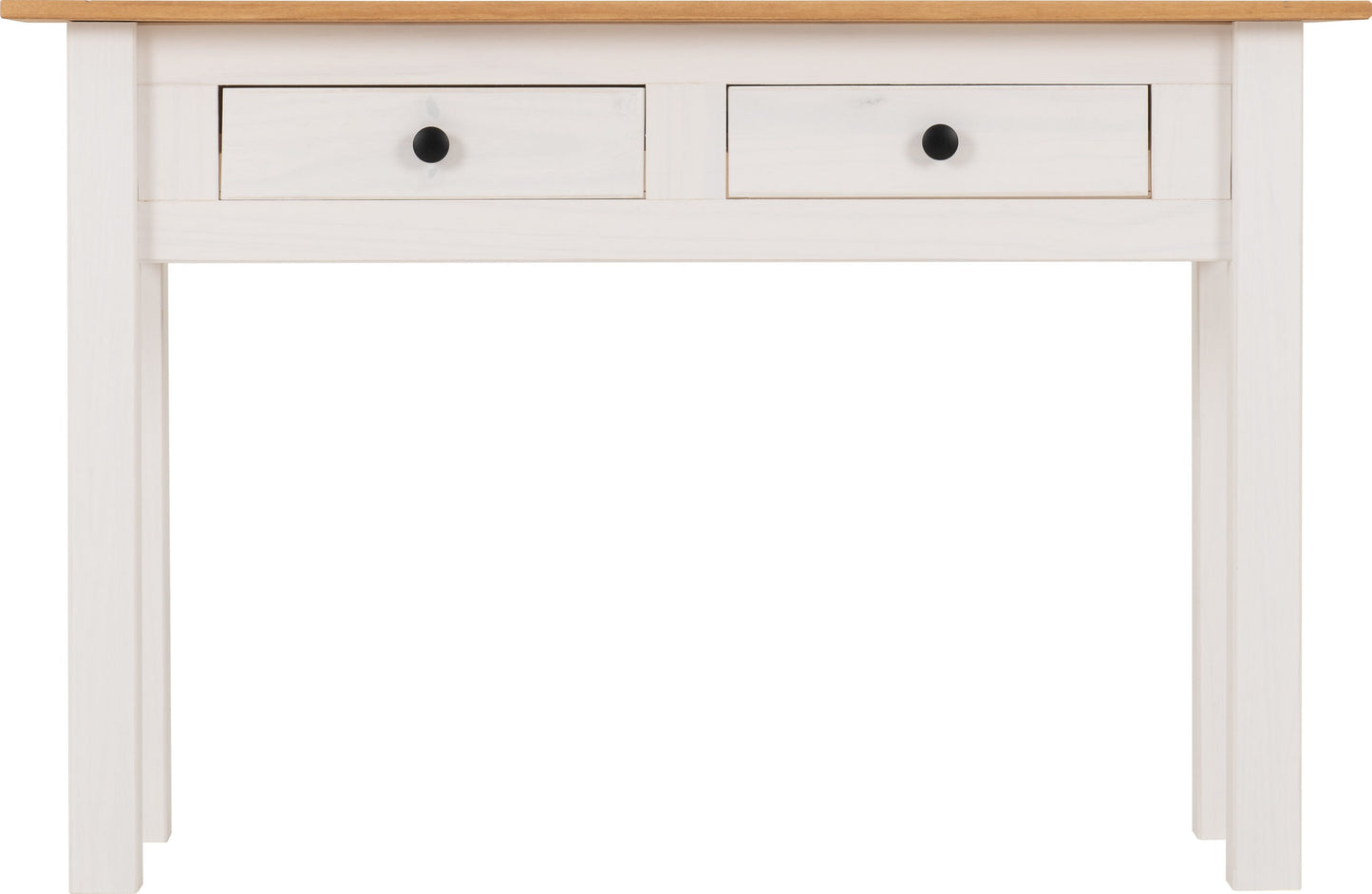 Panama 2 Drawer Console Table - White/Natural Wax