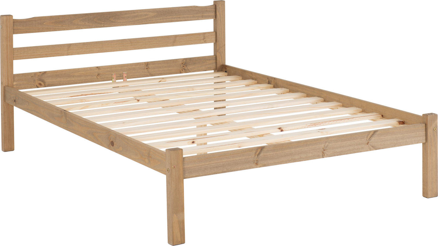 Panama 4'6" Bed - Natural Wax