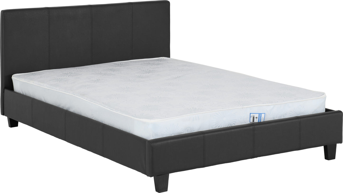 Prado 4'6" Bed - Black Pu