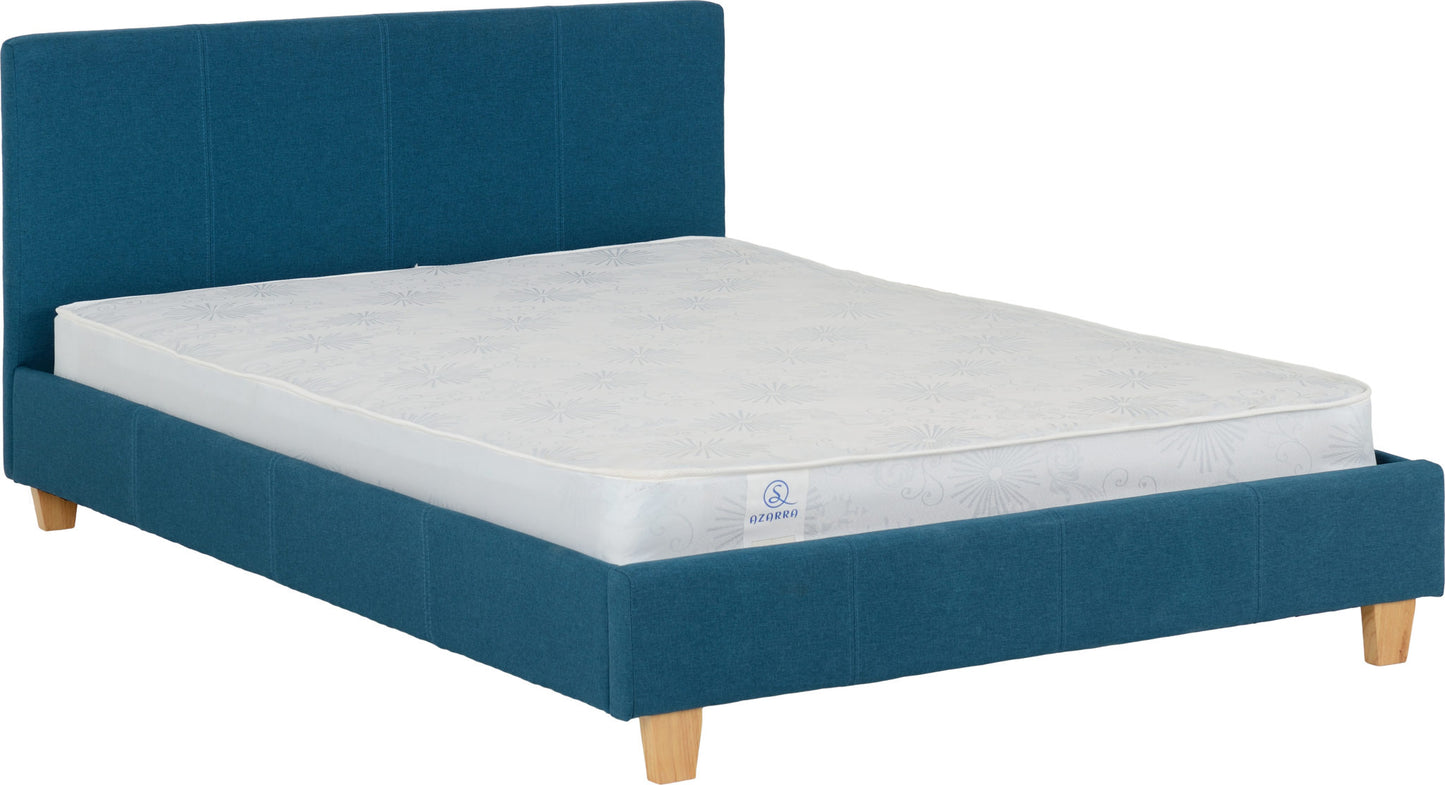Prado 4'6" Bed - Petrol Blue Fabric